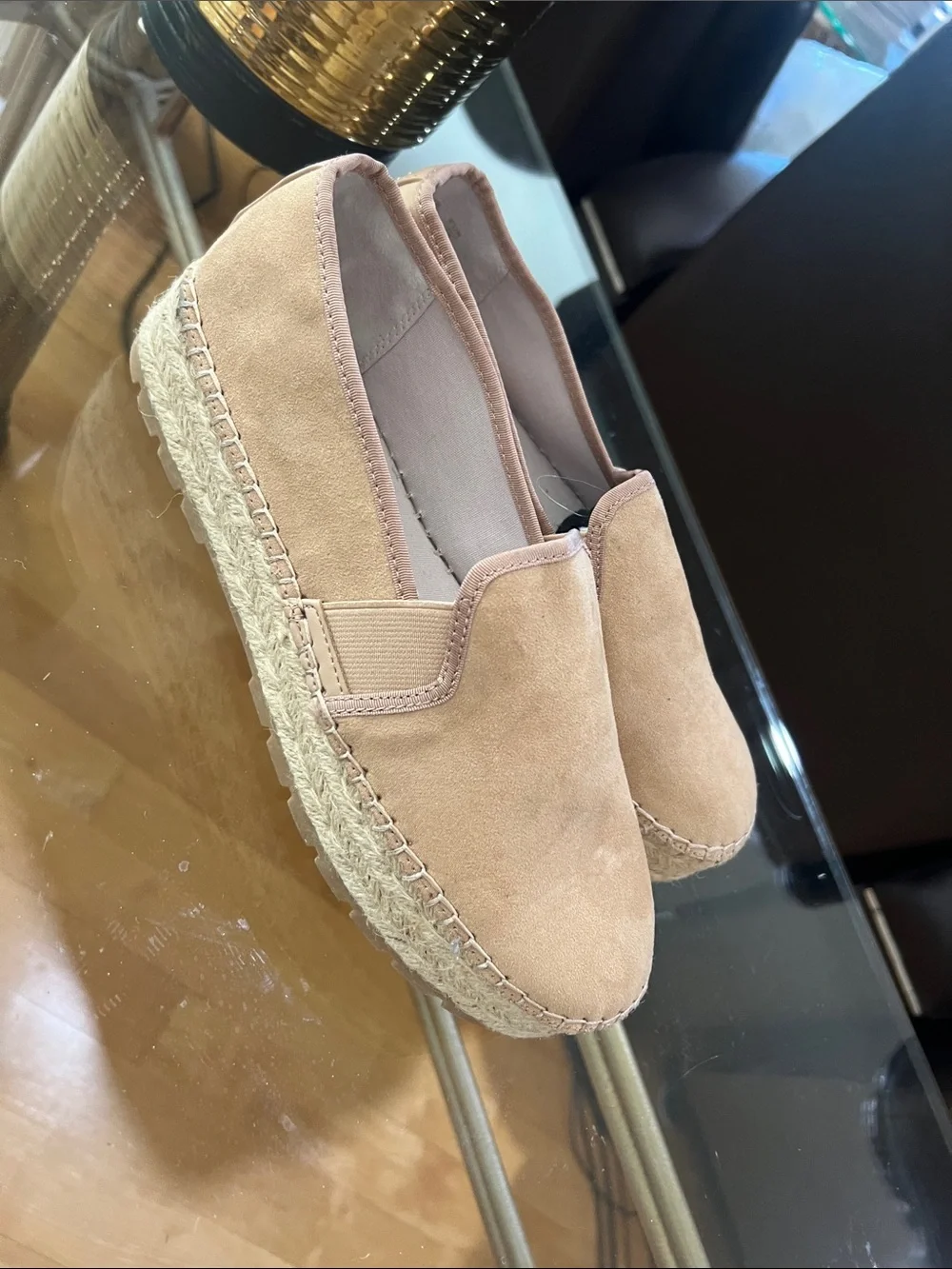 Circus by Sam Edelman Beige Suede Slip-On Loafers